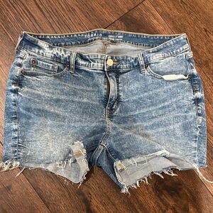 Torrid Light Blue Frayed Hem Jean Shorts